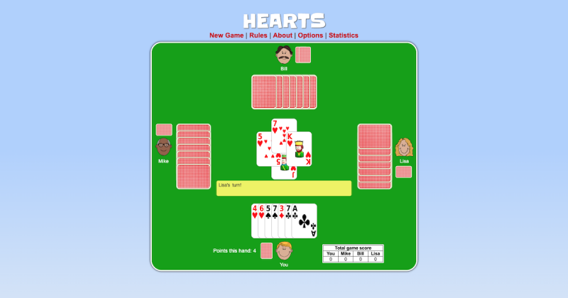 hearts card game freeware